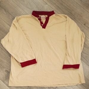 SHANGHAI TANG CATHAY PACIFIC Shirt Mens Large First Class Lounge Pajama Beige